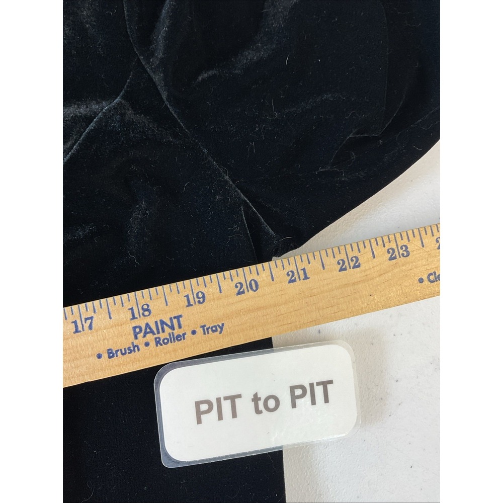 The Pyramid Collection Black Velvet Button Maxi Dress Size L Goth Fairygoth Vamp - Picture 6 of 8